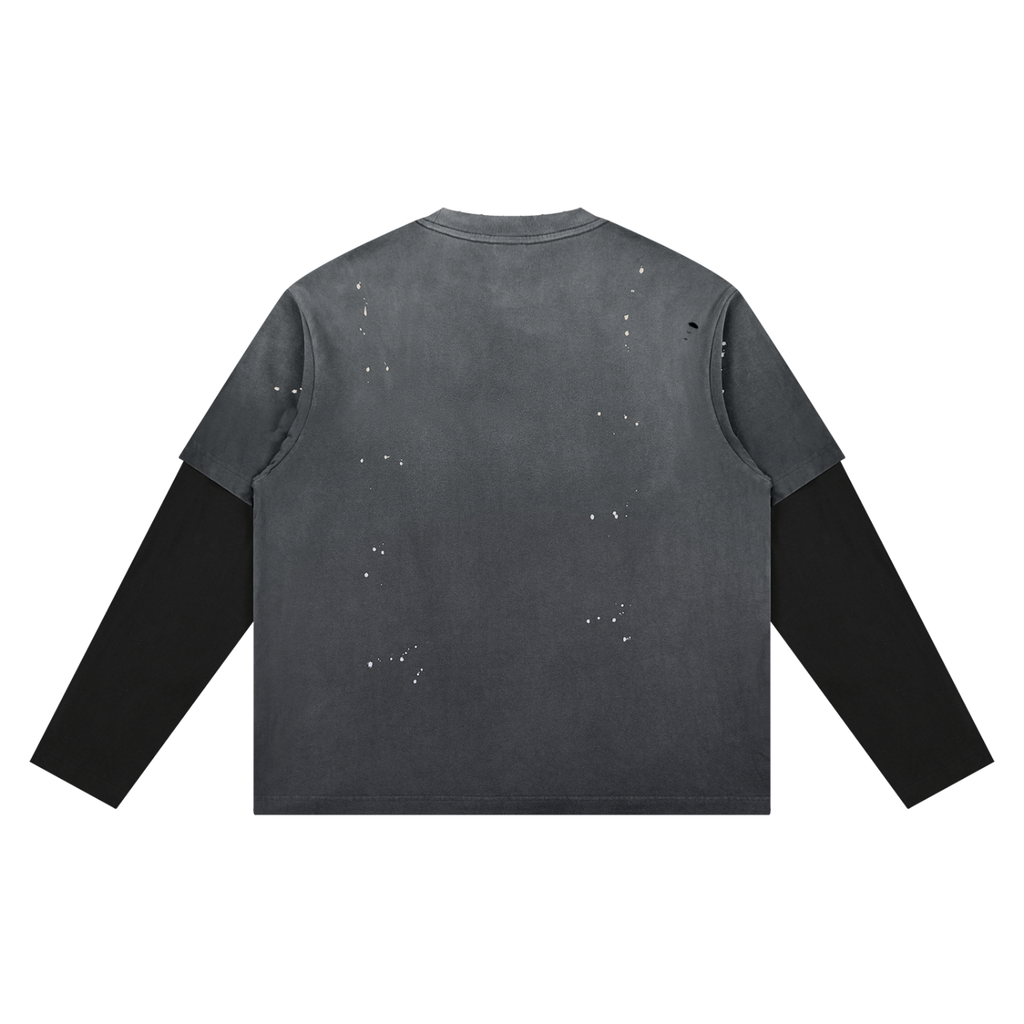In The Shadow We Remember Gothic Vintage Wash Layered T-Shirt