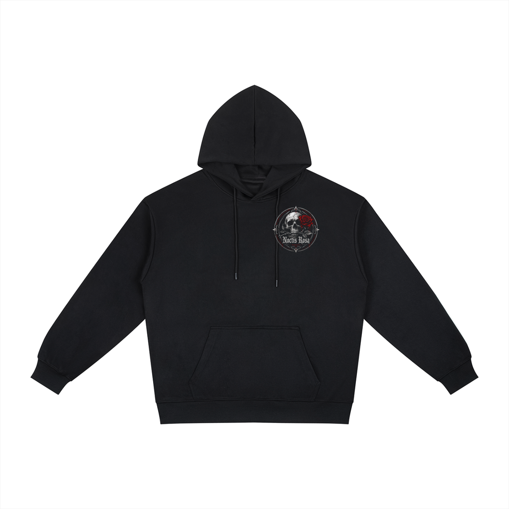 Noctis Rosa Gothic Hoodie | Skull & Rose Graphic Pullover | Unisex Hoodie