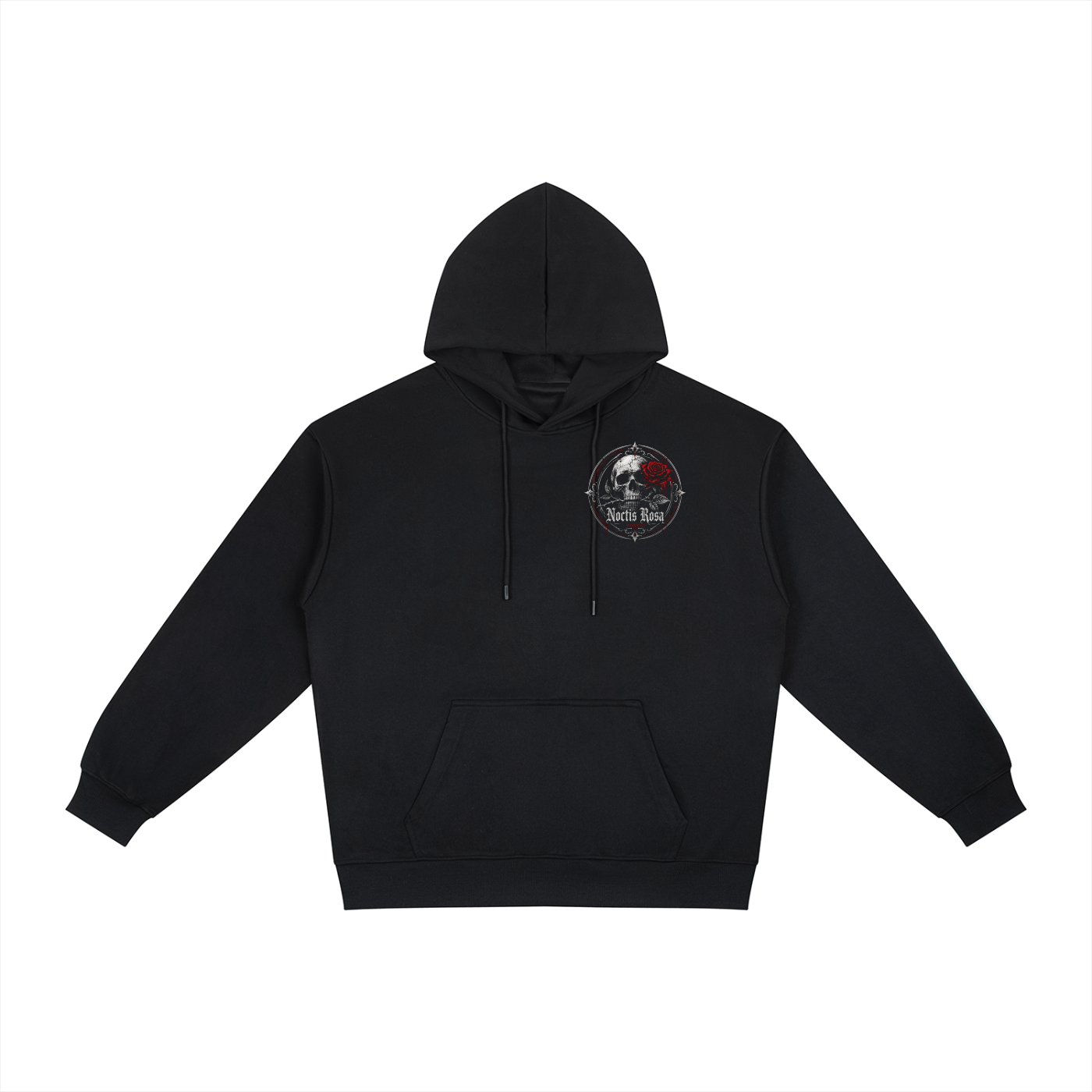 Noctis Rosa Gothic Hoodie | Skull & Rose Graphic Pullover | Unisex Hoodie