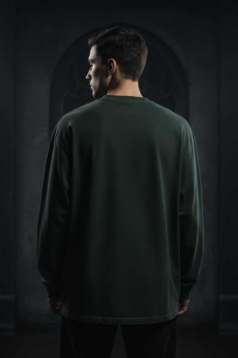 Noctis Athletic Crest Long Sleeve Tee – Heavyweight Oversized Drop Shoulder