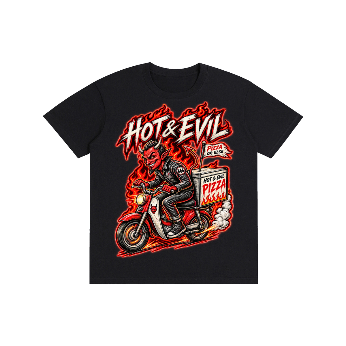 Devil Pizza Graphic Tee — 100% Cotton Unisex