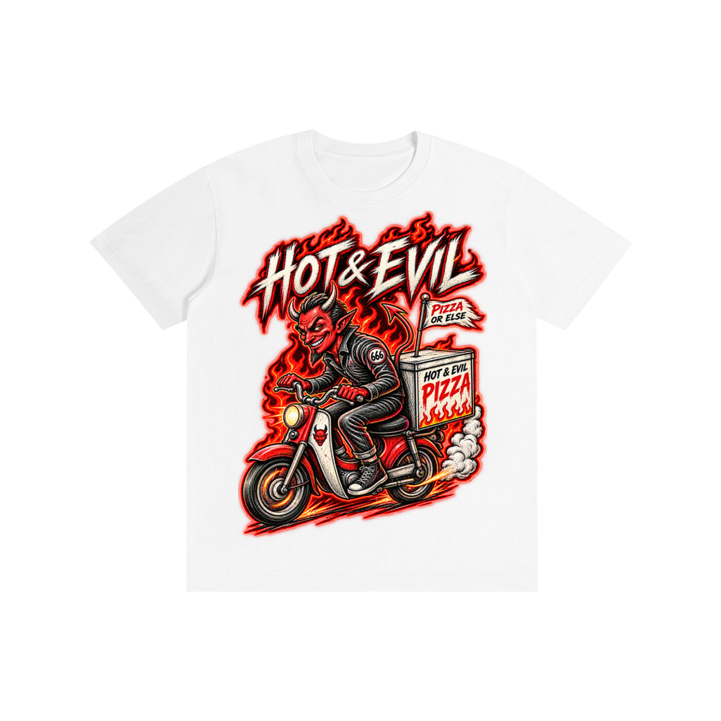 Devil Pizza Graphic Tee — 100% Cotton Unisex