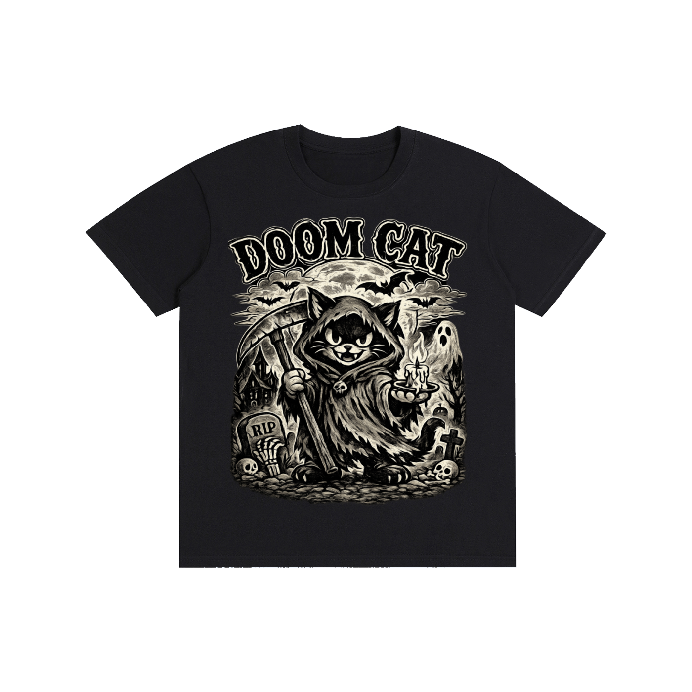 Doom Cat Graphic T-Shirt