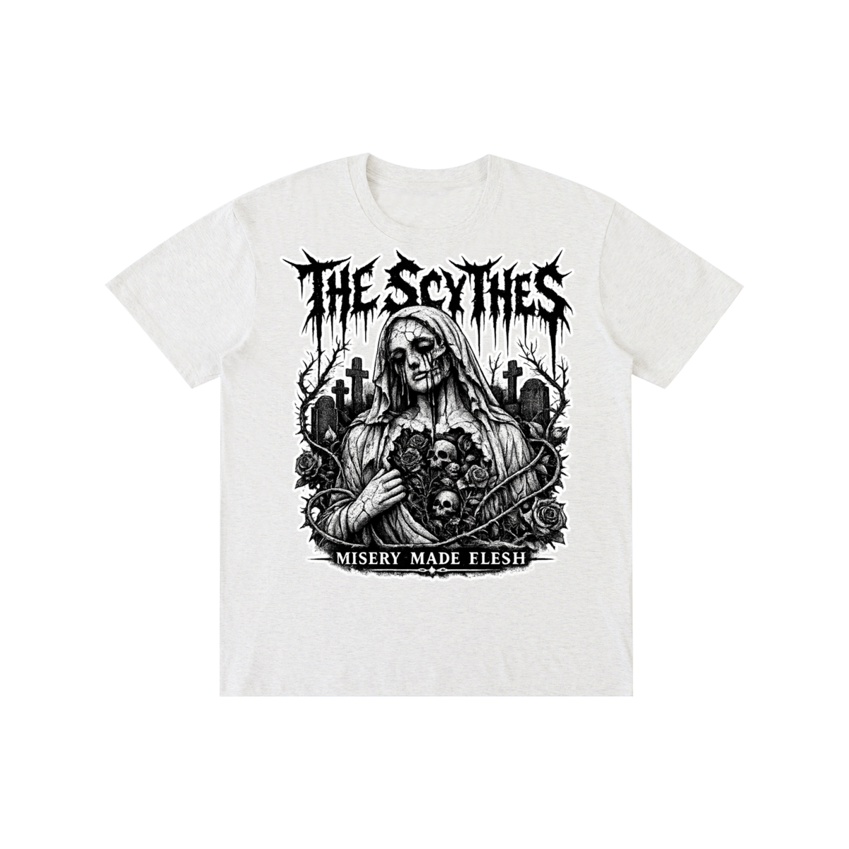 The Scythes "Misery Made Flesh" Gothic T-Shirt | Horror Graphic Tee