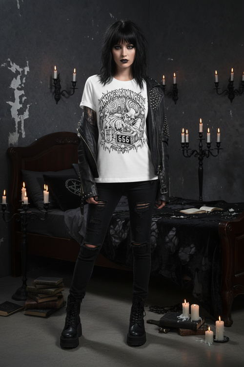 Another Day In Hell - White Tee Mockup