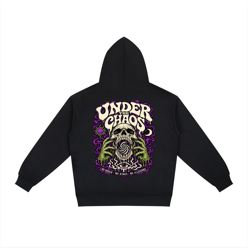 Under The Chaos Relaxed Fit Hoodie — Gothic Drip Logo