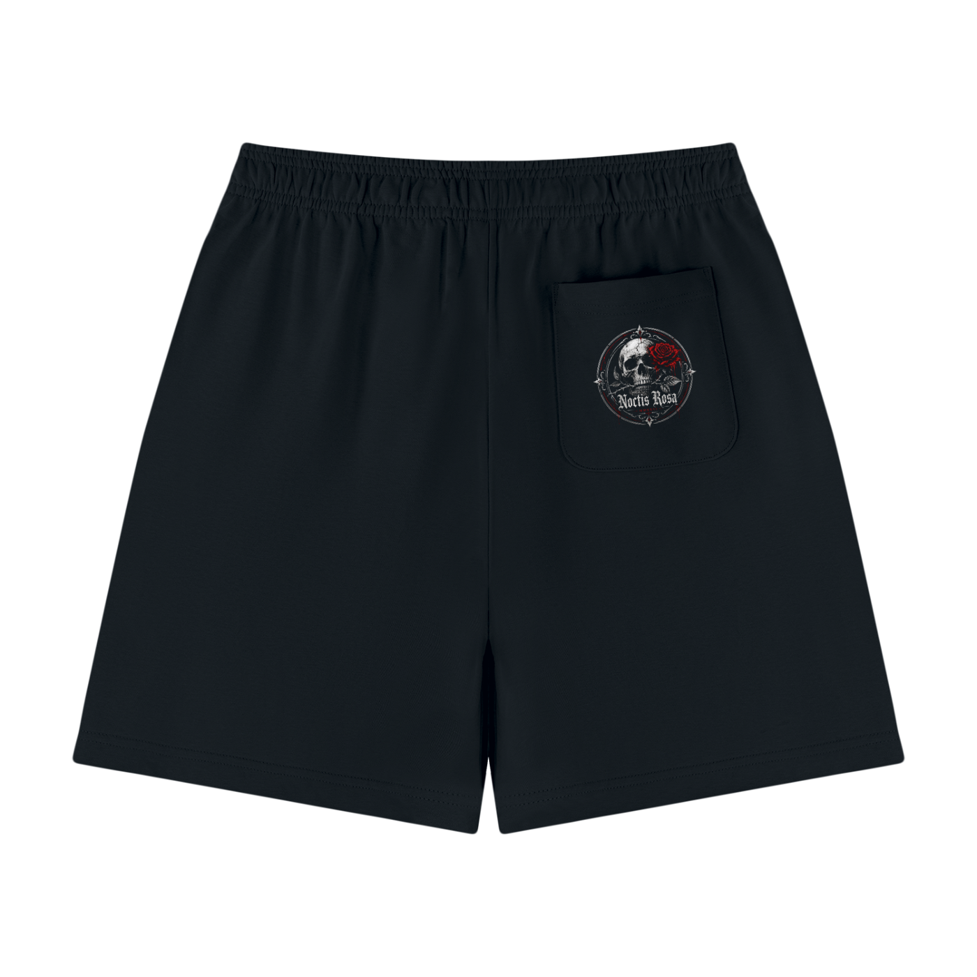 Noctis Rosa Gothic Skull & Rose Cotton Shorts | Unisex Streetwear