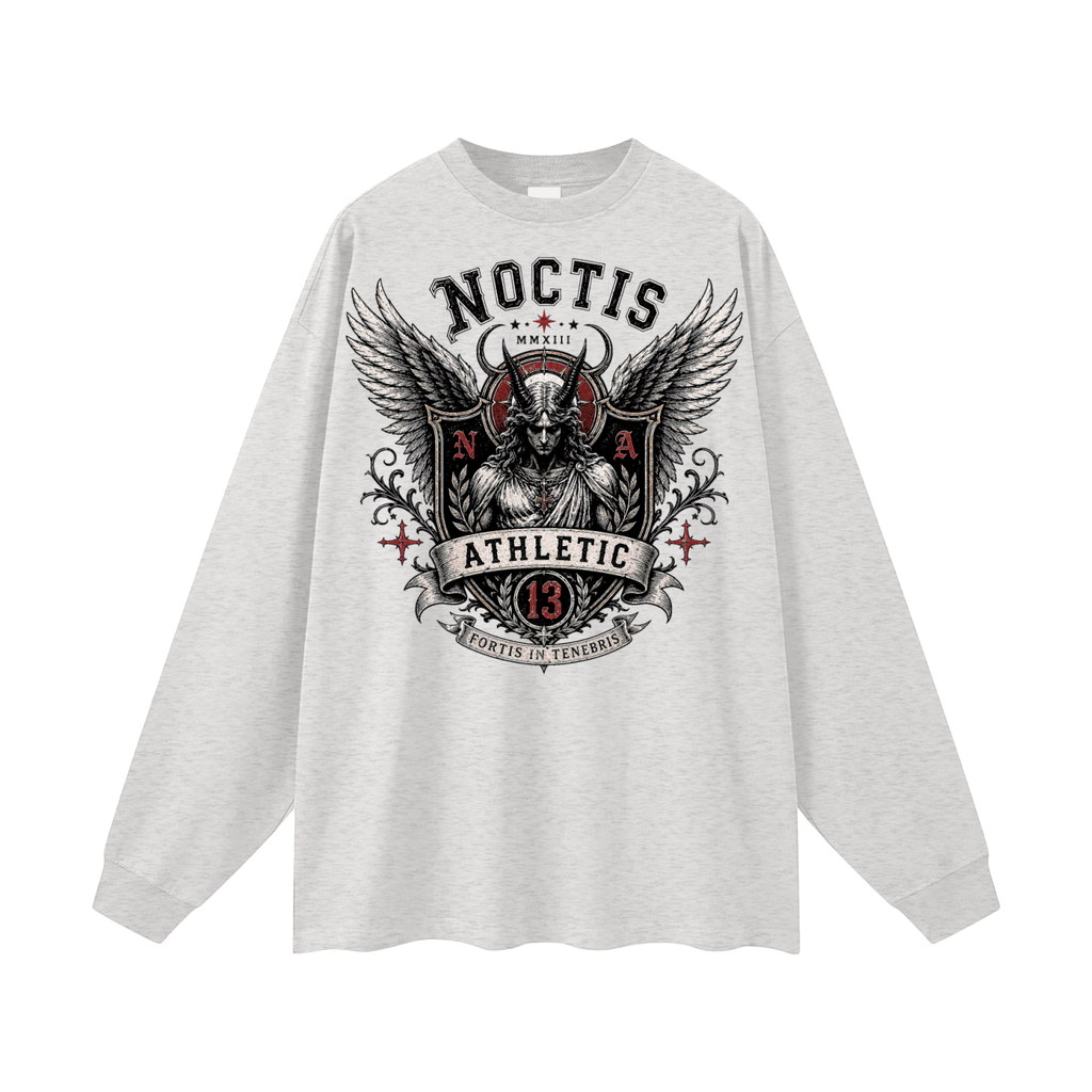 Noctis Athletic Crest Long Sleeve Tee – Heavyweight Oversized Drop Shoulder