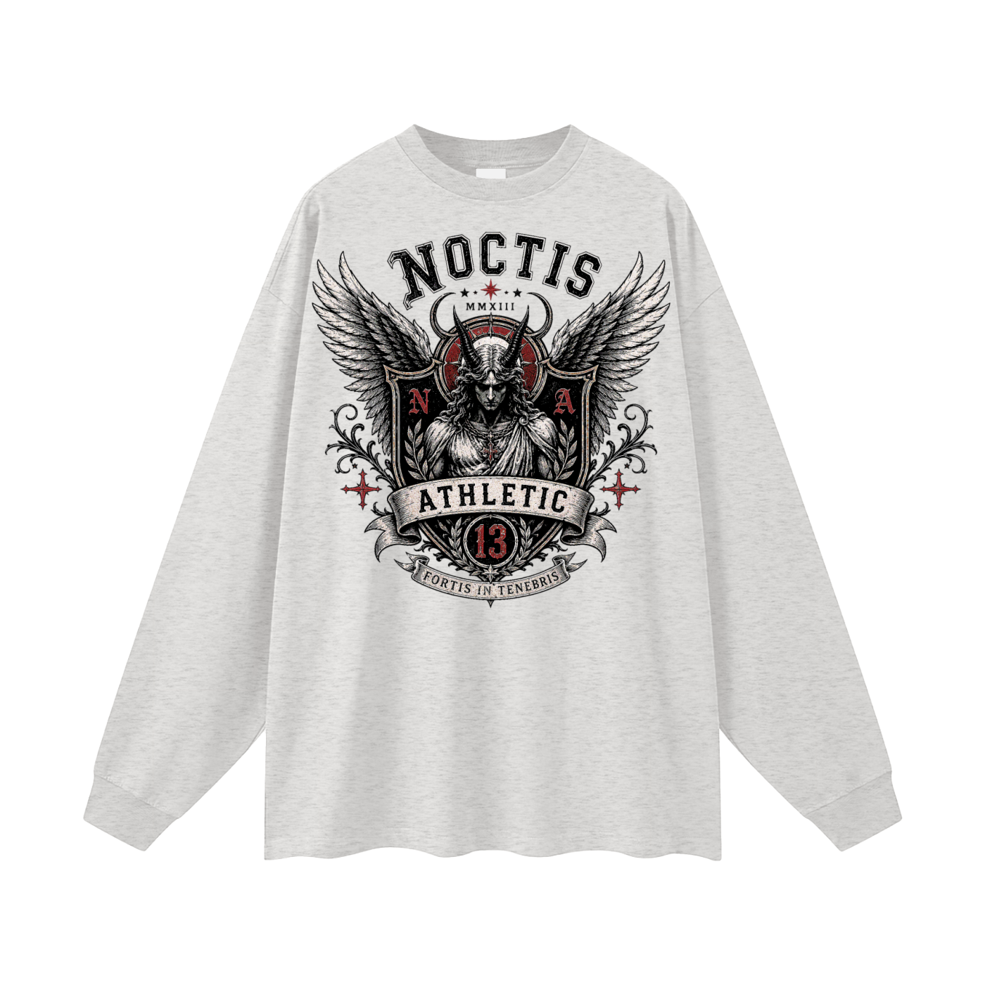 Noctis Athletic Crest Long Sleeve Tee – Heavyweight Oversized Drop Shoulder