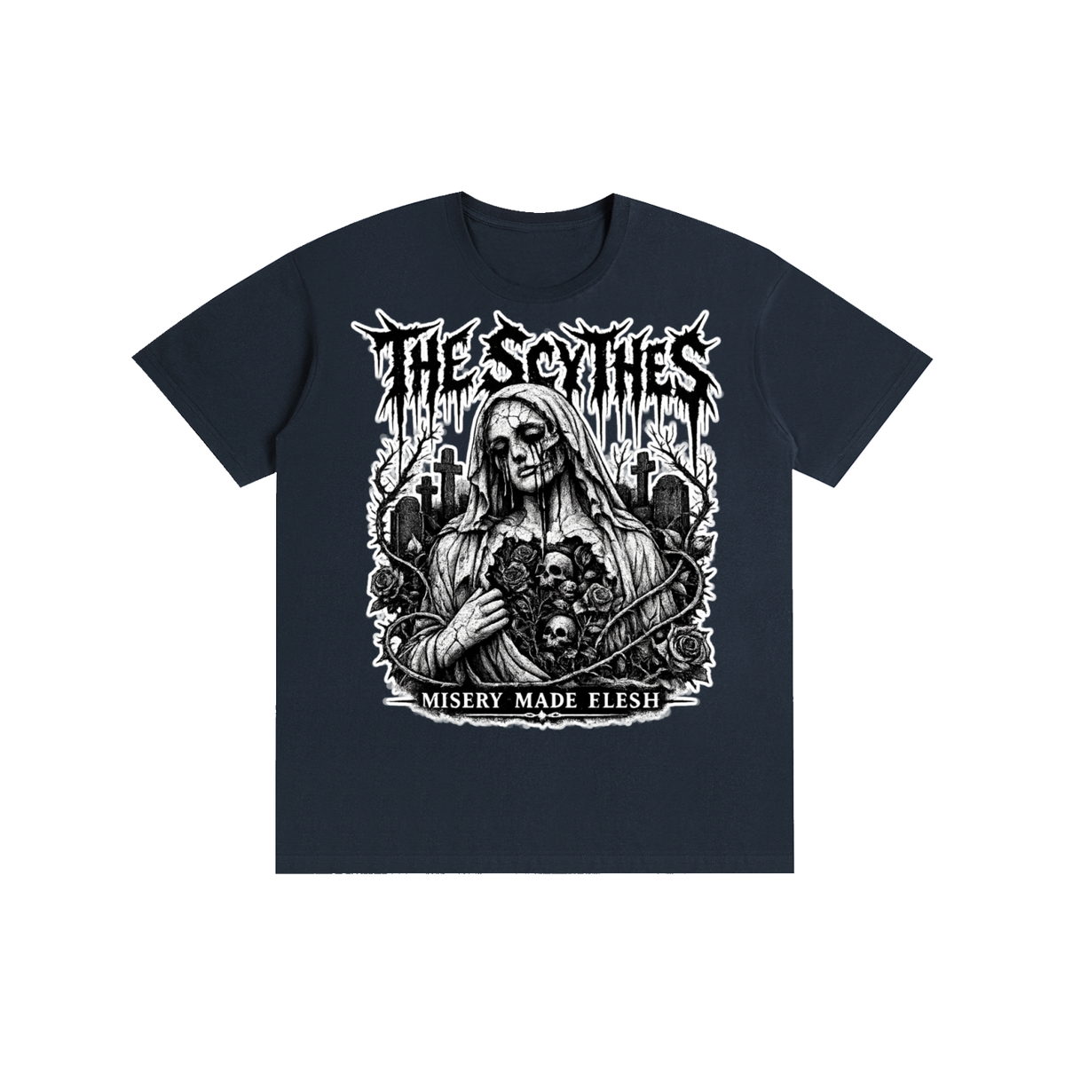 The Scythes "Misery Made Flesh" Gothic T-Shirt | Horror Graphic Tee