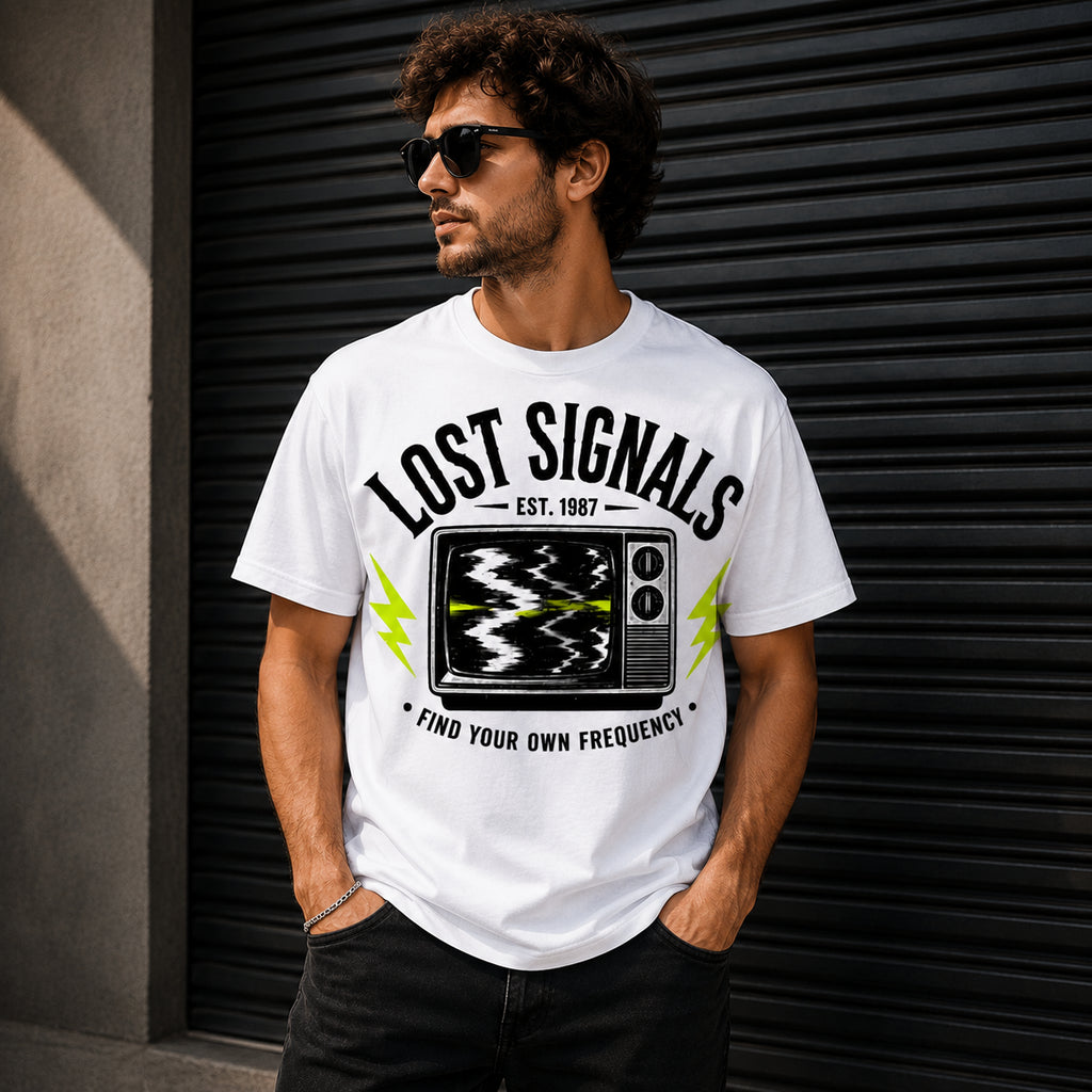 Lost Signals Retro TV T-Shirt | Vintage Static Television Graphic Tee