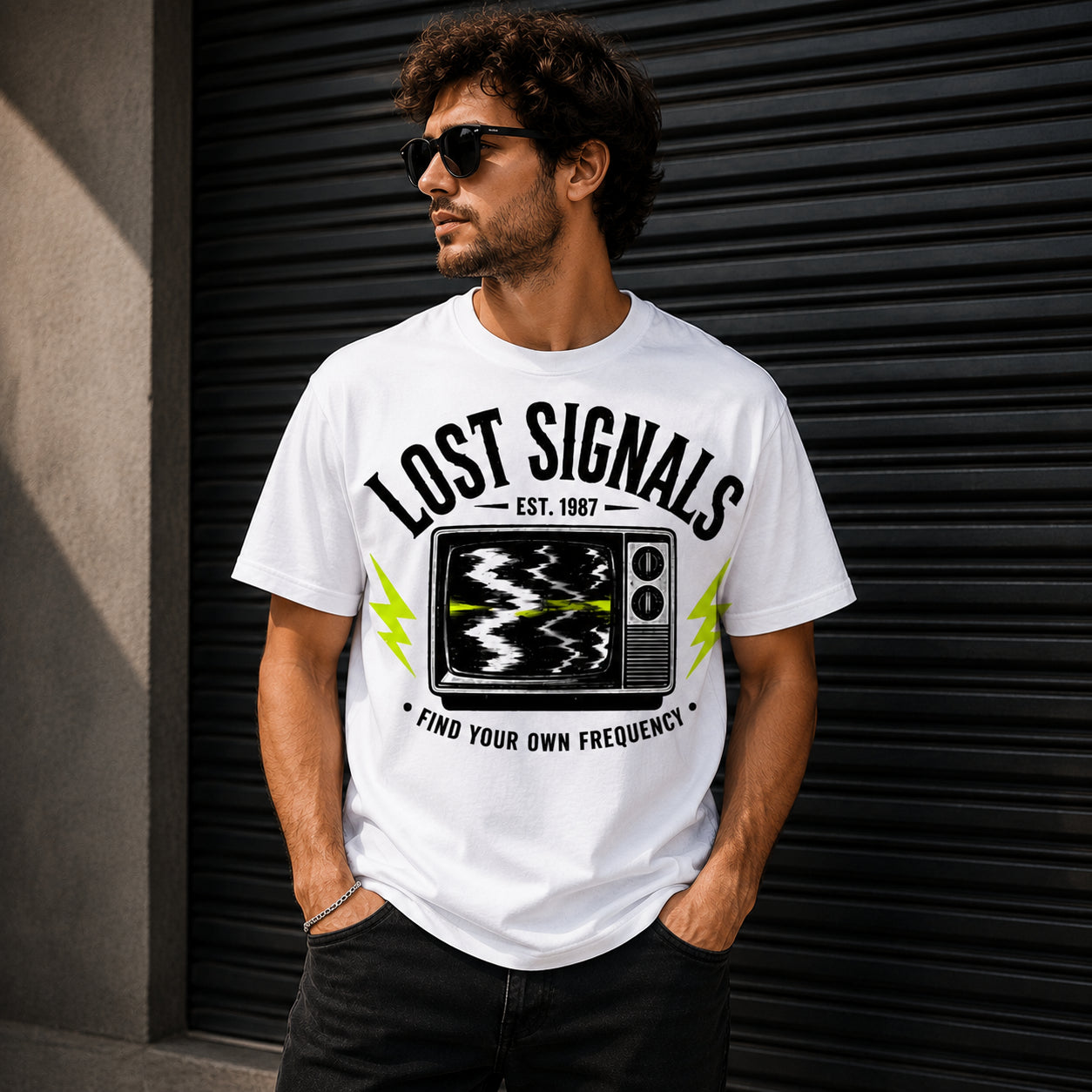 Lost Signals Retro TV T-Shirt | Vintage Static Television Graphic Tee