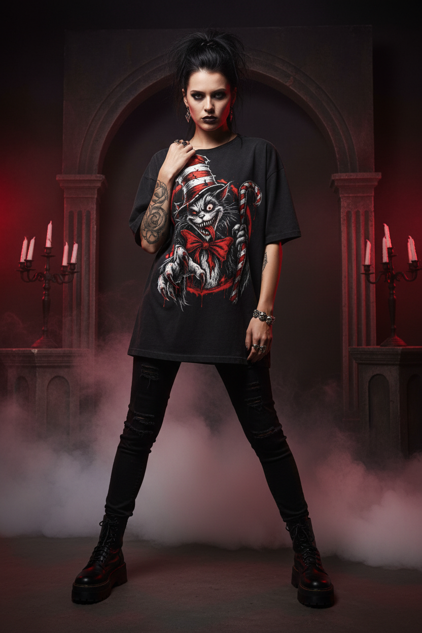 Female model dark studio