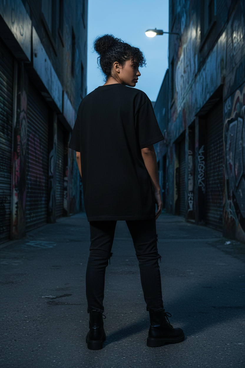 Ghosts Tee — Female Back Mockup