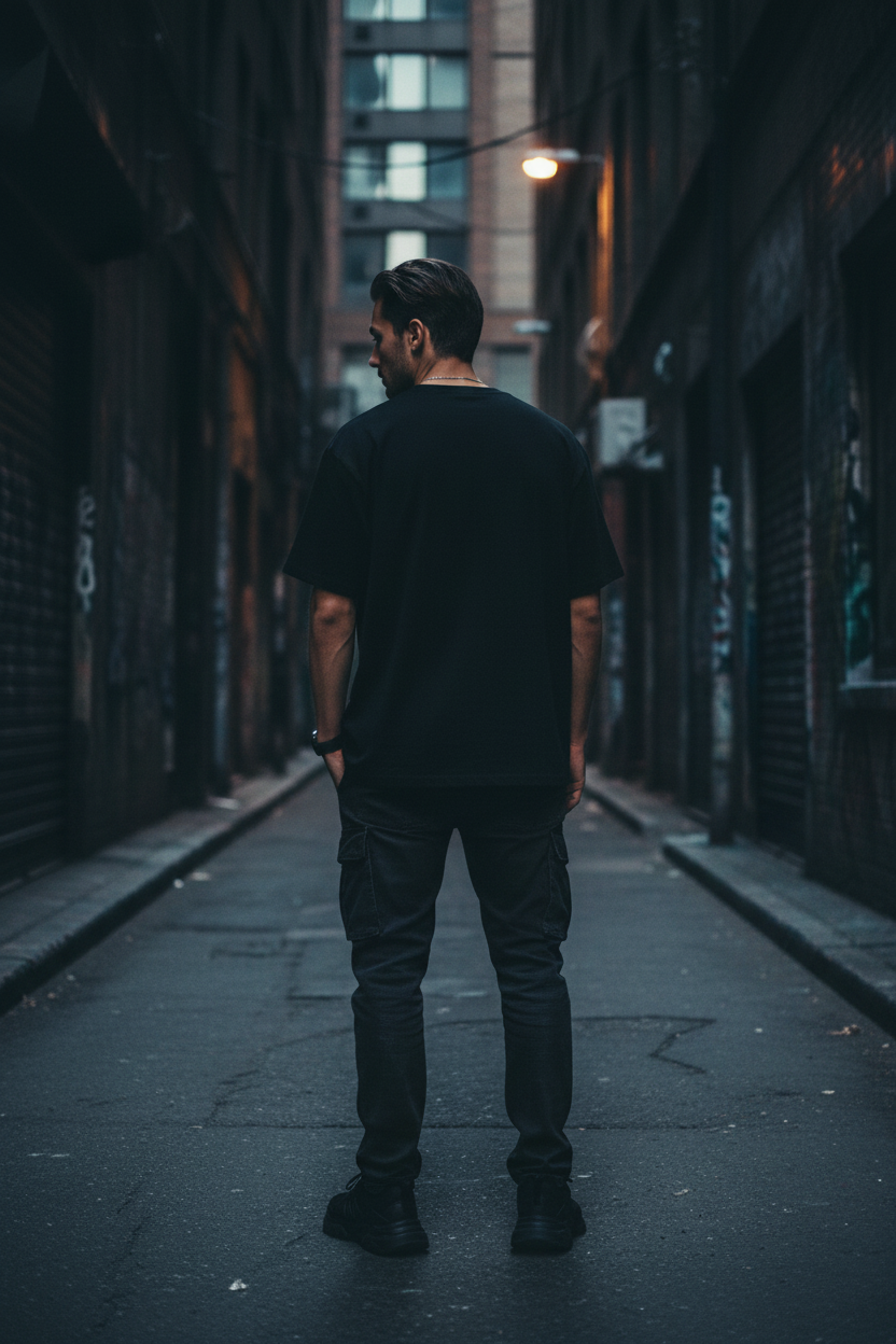 Ghosts Tee — Male Back Mockup