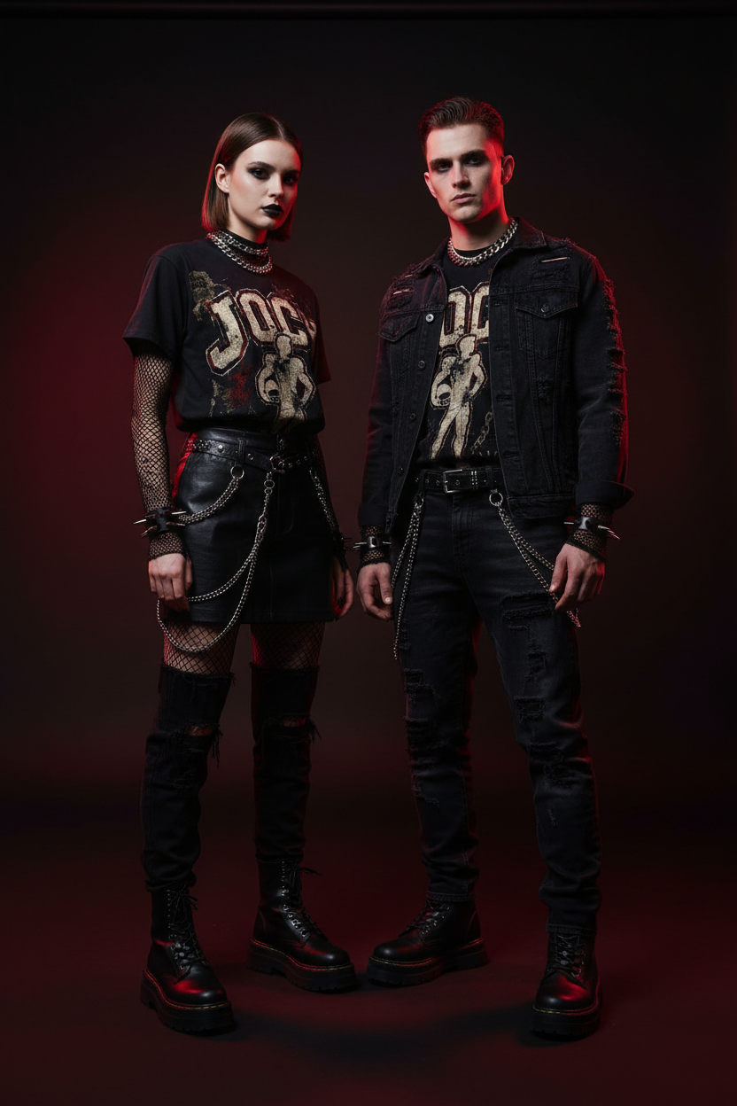 Jock Grunge Tee — Male & Female Mockup