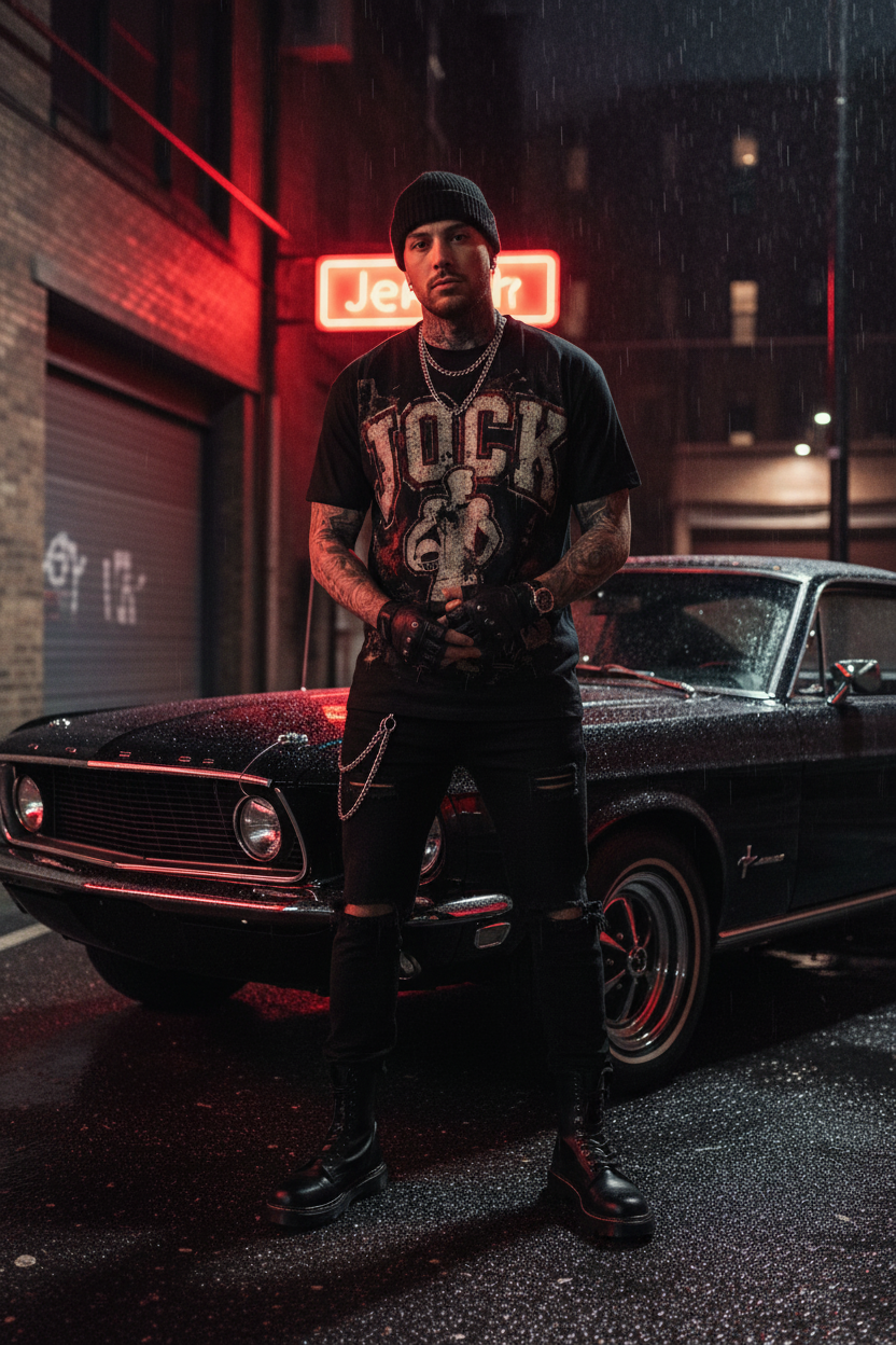 Jock Grunge Tee — Mustang Shot