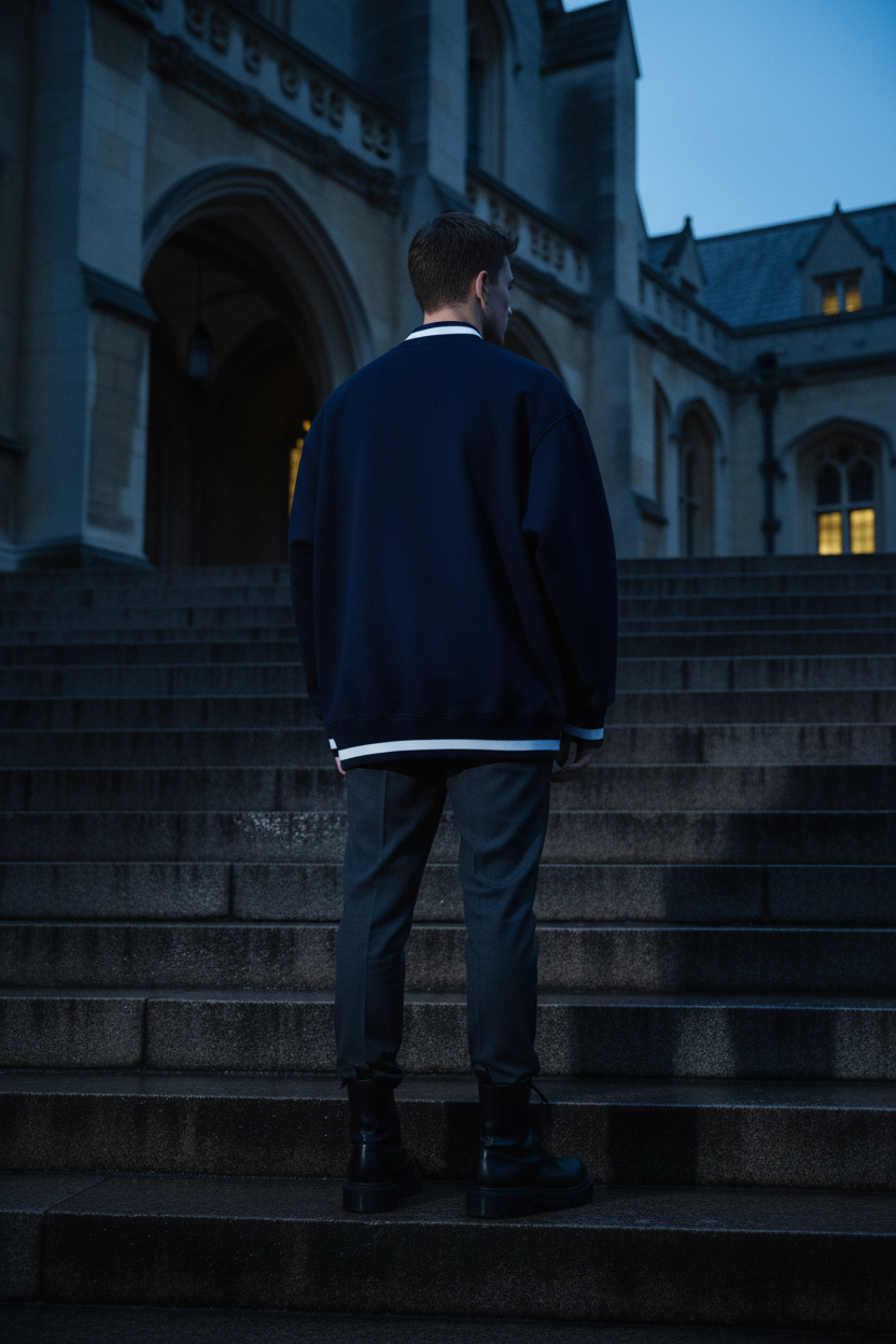 Navy Blue – Back Shot – Male Varsity