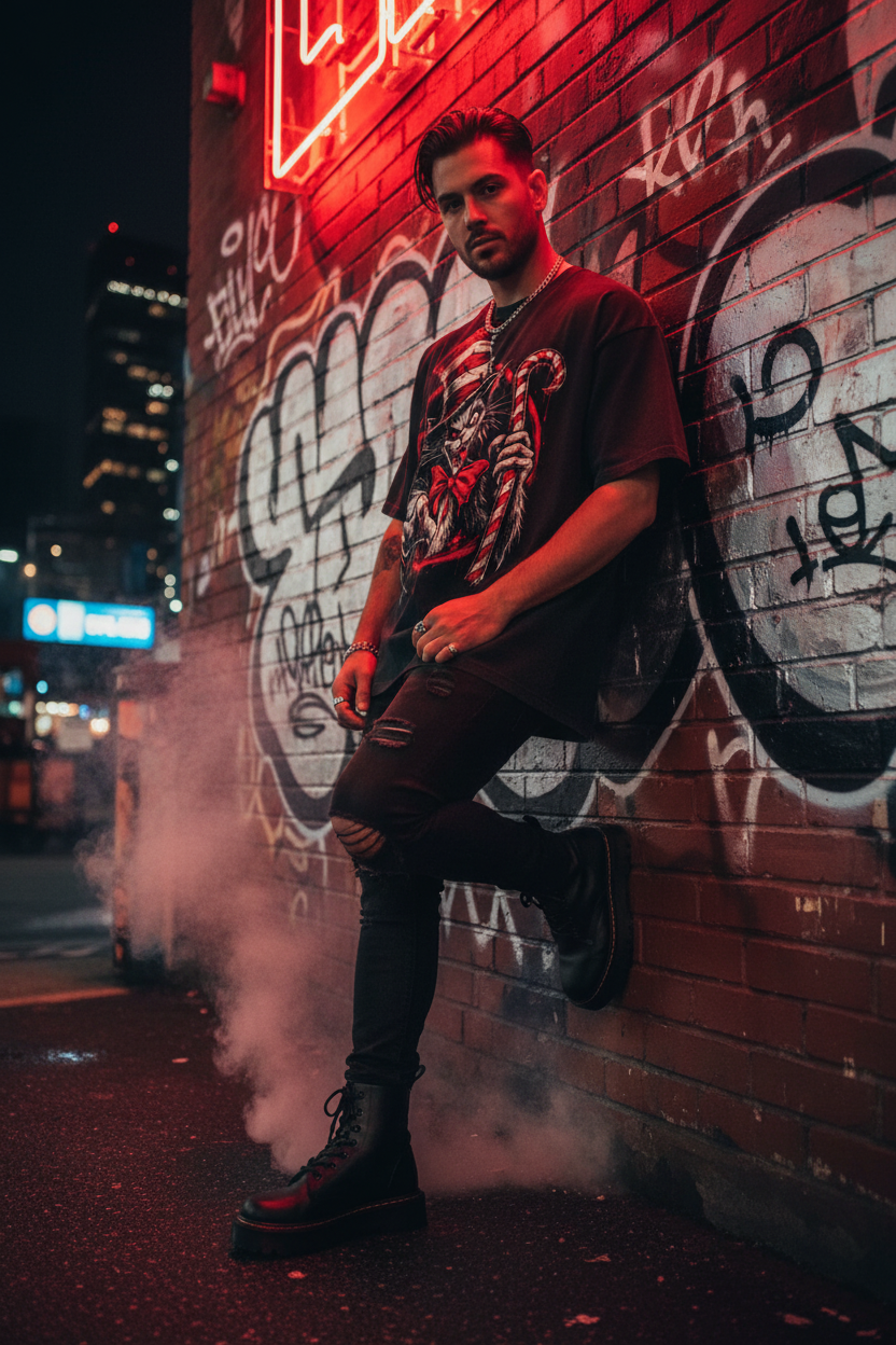 Neon red wall